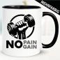 Preview: No Pain No Gain - Tasse Bodybuilding