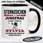 Preview: Jungfrau Tasse mit Name personalisiert