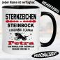 Preview: Steinbock Tasse mit Name personalisiert