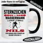 Preview: Wassermann Tasse mit Name personalisiert