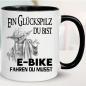 Preview: Tasse Yoda E Bike fahren Schwarz