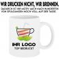 Preview: Weiße Tasse 330ml mit Logo