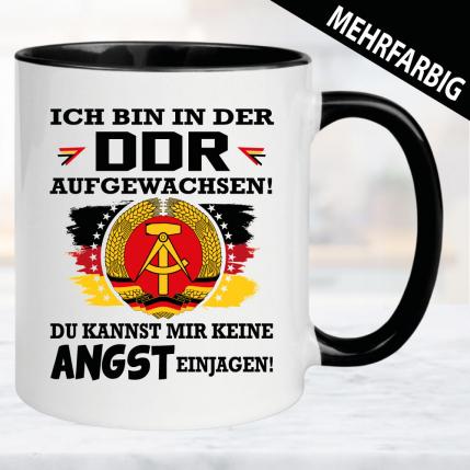 Tasse DDR in 3 Farben  - Aufgewachsen in der DDR