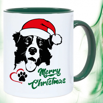 Weihnachtstasse 4 Farben Christmas Dog