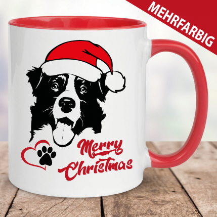 Weihnachtstasse 4 Farben Christmas Dog