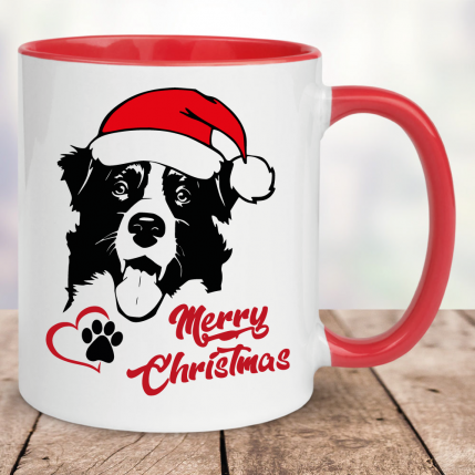 Weihnachtstasse 4 Farben Christmas Dog