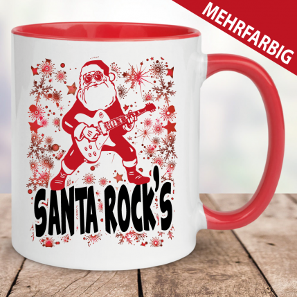 Weihnachtstasse Santa Rocks