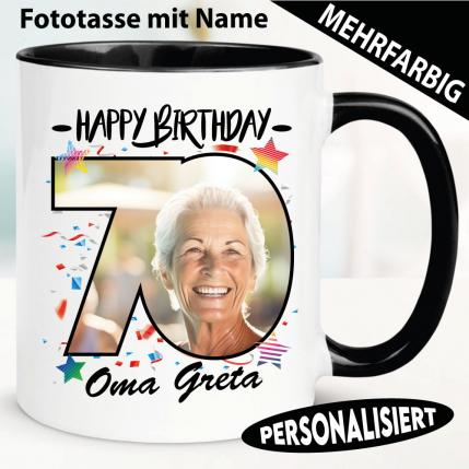 Fototasse mit Name zum 70. Geburtstag