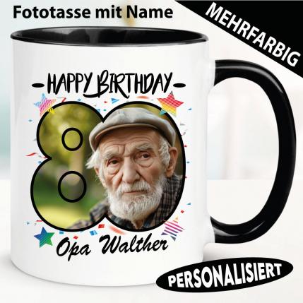 Fototasse mit Name zum 80. Geburtstag