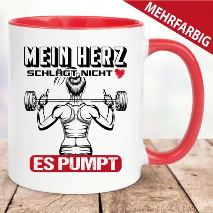 Frau Mein Herz pumpt - Tasse Bodybuilding