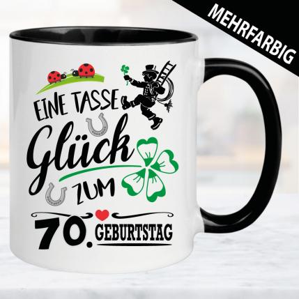 Glückstasse zum 70. Geburtstag.