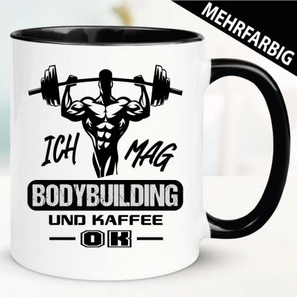 Mann Bodybuilding und Kaffee