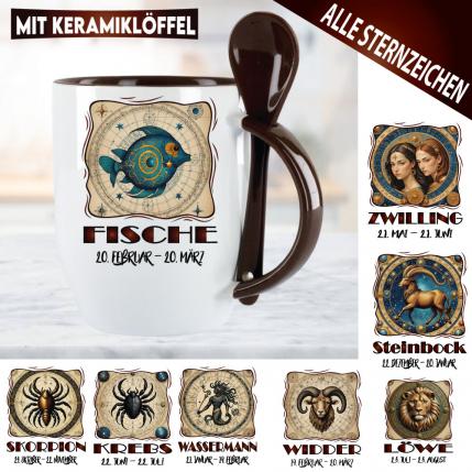 Tasse Geburtstag mit Sternzeichen bedruckt