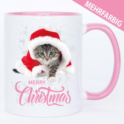 Weihnachtstasse mit Katze