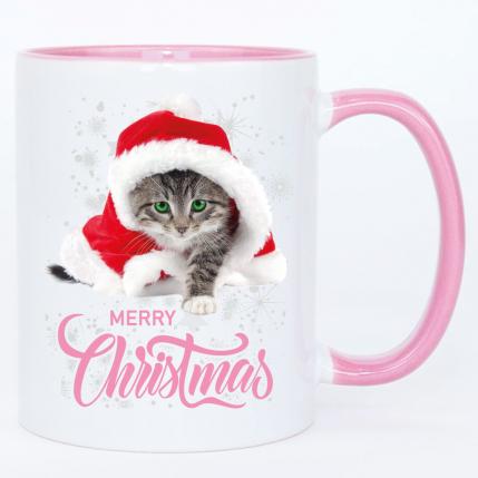 Weihnachtstasse mit Katze