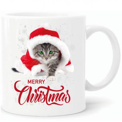 Weihnachtstasse mit Katze