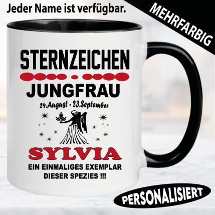 Jungfrau Tasse mit Name personalisiert