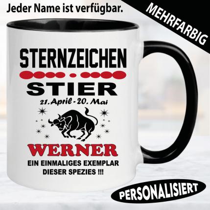 Stier Tasse mit Name personalisiert