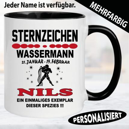 Wassermann Tasse mit Name personalisiert