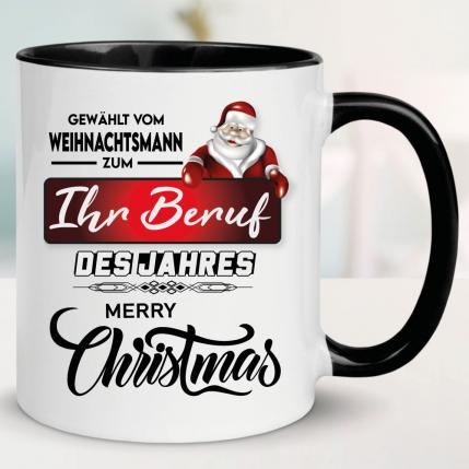 Weihnachtstasse mit Beruf bedruckt