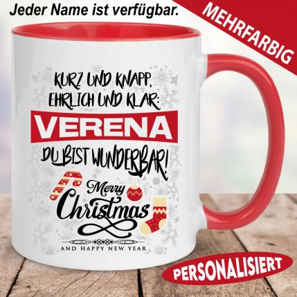 Weihnachtstasse mit Name bedruckt