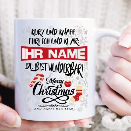 Weihnachtstasse mit Name bedruckt