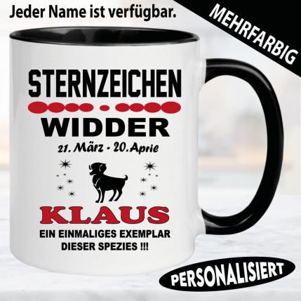 Widder Tasse mit Name personalisiert