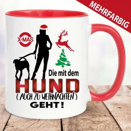 Weihnachtstasse für die Hundeliebhaberin