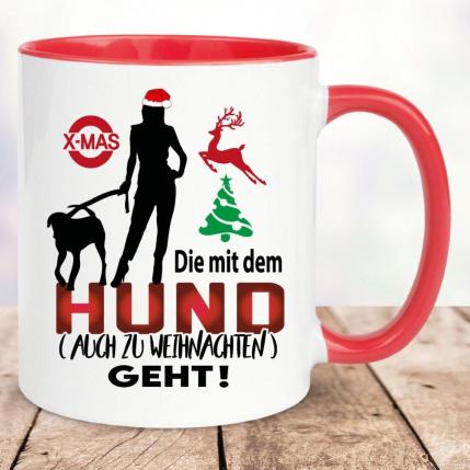 Weihnachtstasse für die Hundeliebhaberin