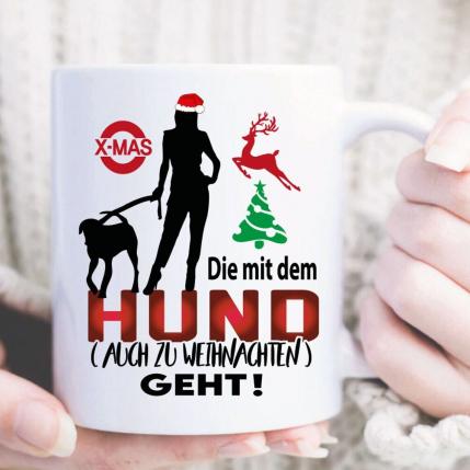 Weihnachtstasse für die Hundeliebhaberin