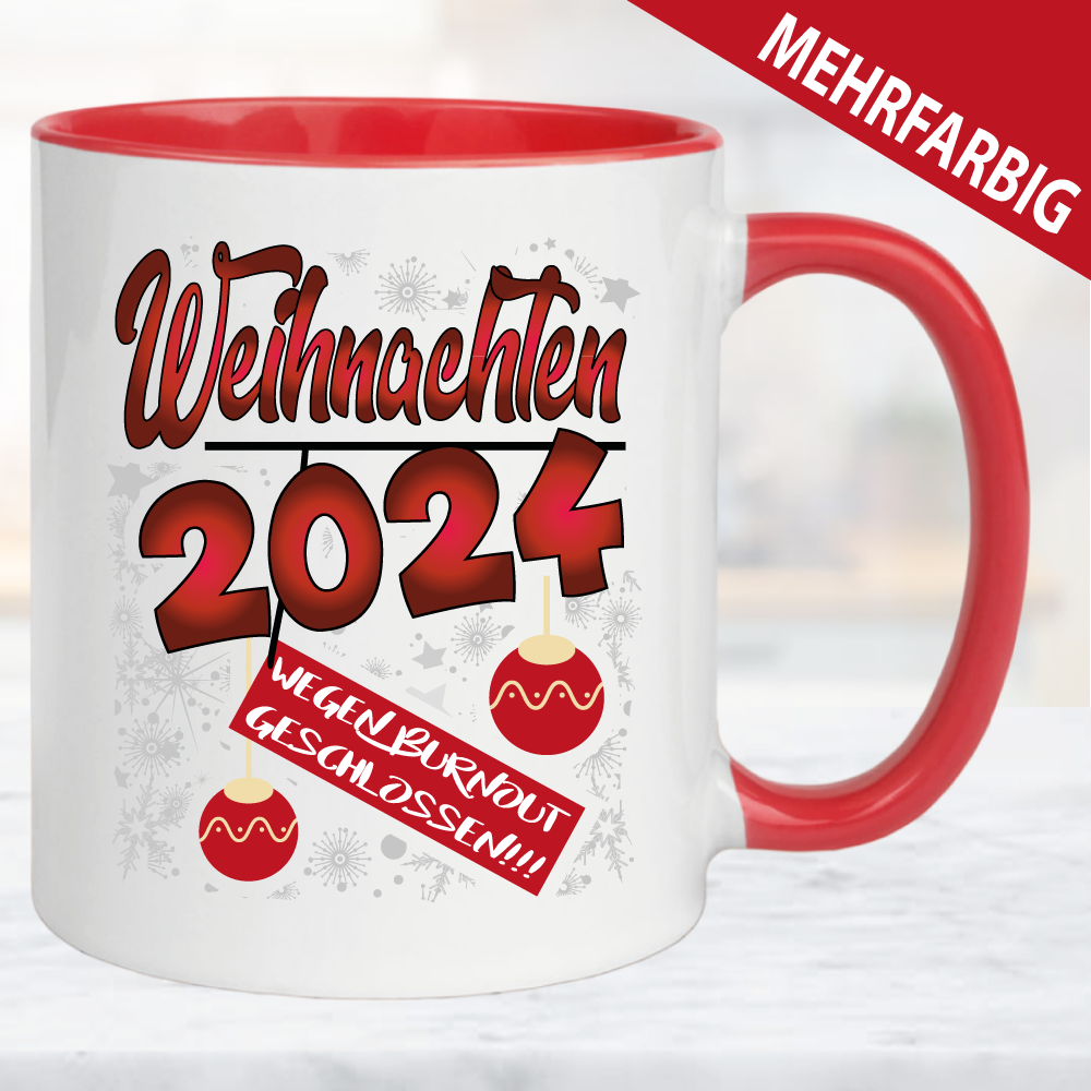 Tasse Weihnachten Lustig Burn Out