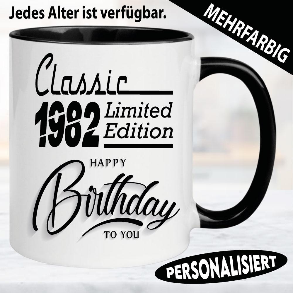 Tasse Geburtstag Schwarz Limited