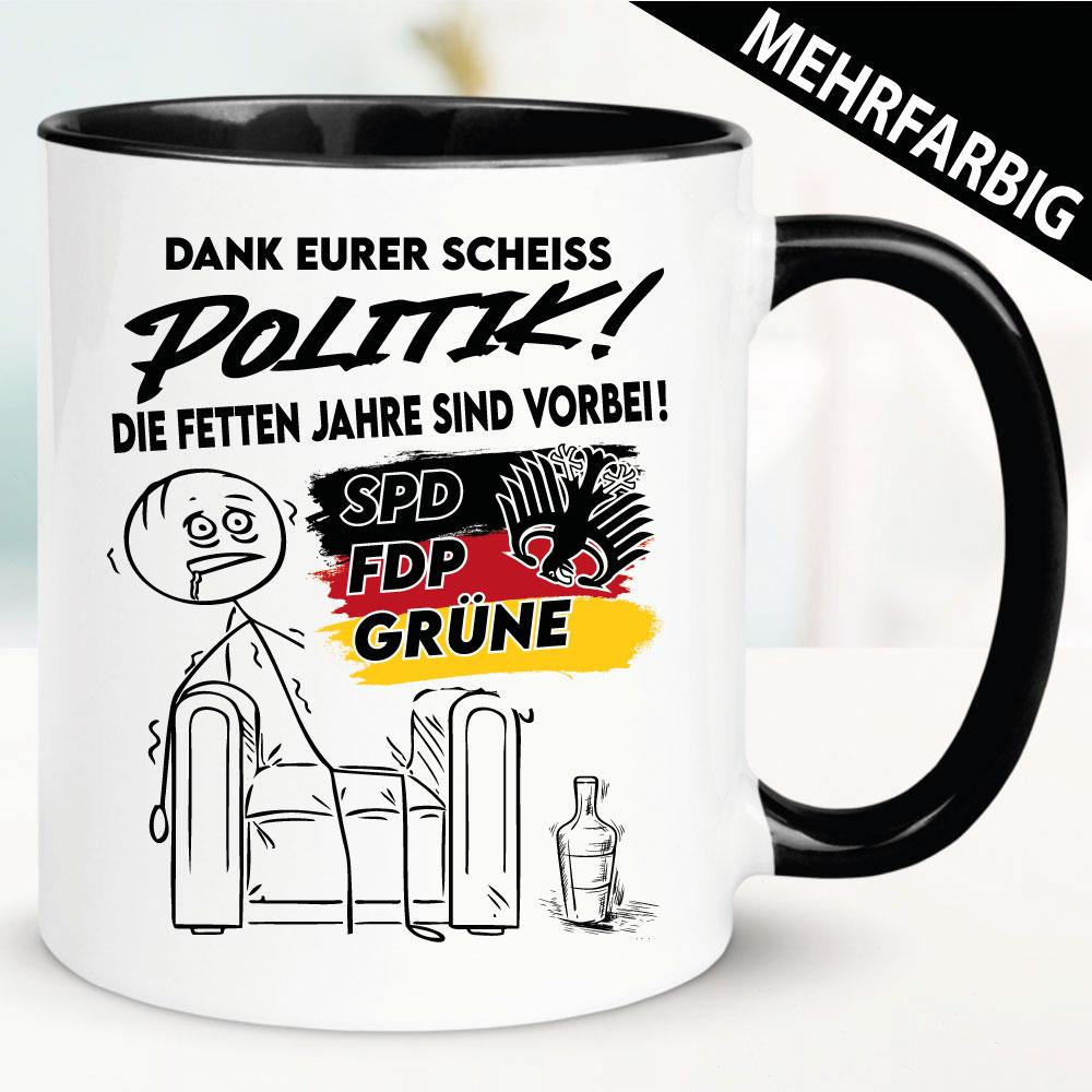 Die fetten Jahre sind vorbei. Lustige Tasse.