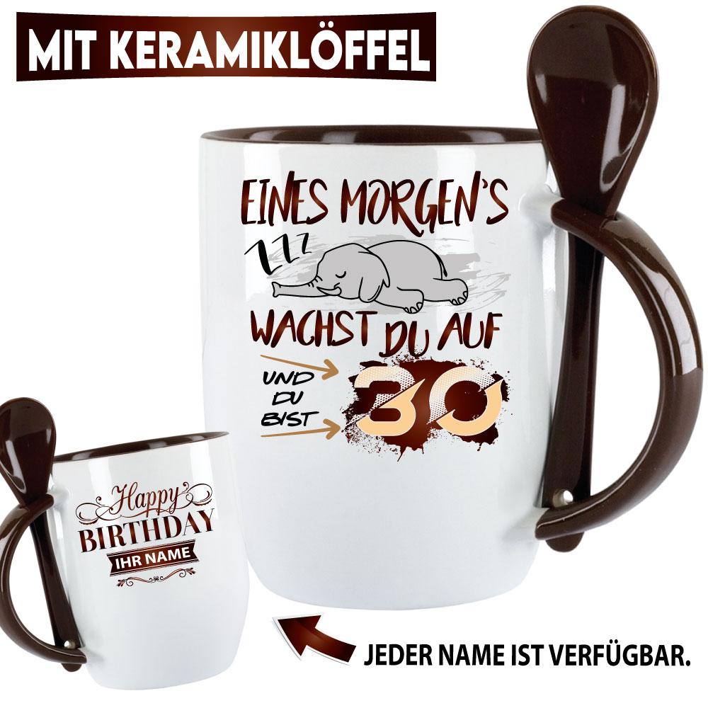 Becher_zum_Geburtstag_braun_30_Lustiger Elefant