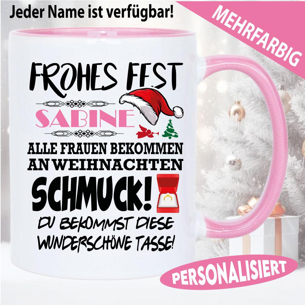 Weihnachtstasse für Männer mit Name personalisiert