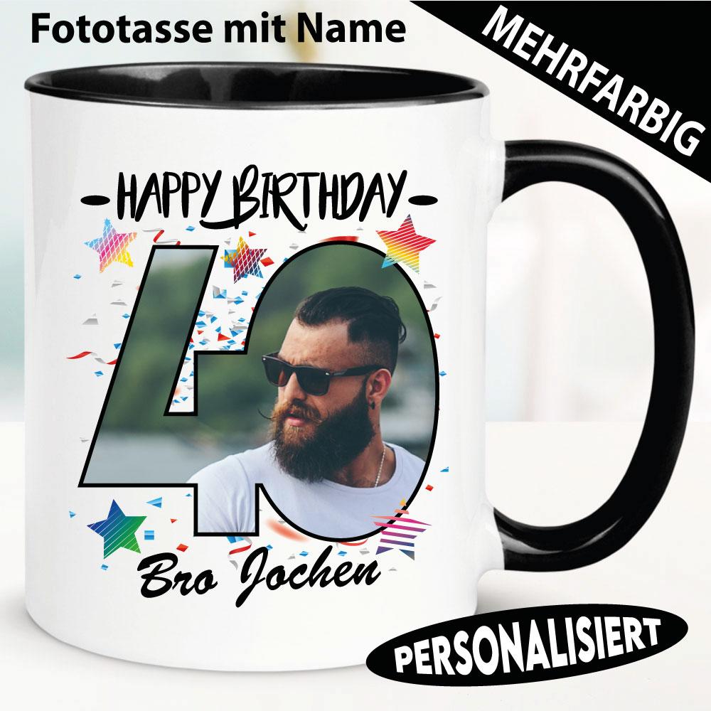 Fototasse mit Name zum 40. Geburtstag