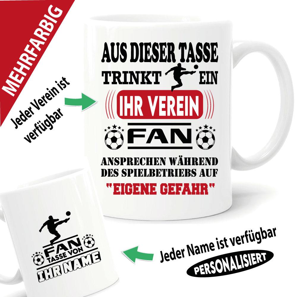 Tasse mit ihren Fußballverein und Name