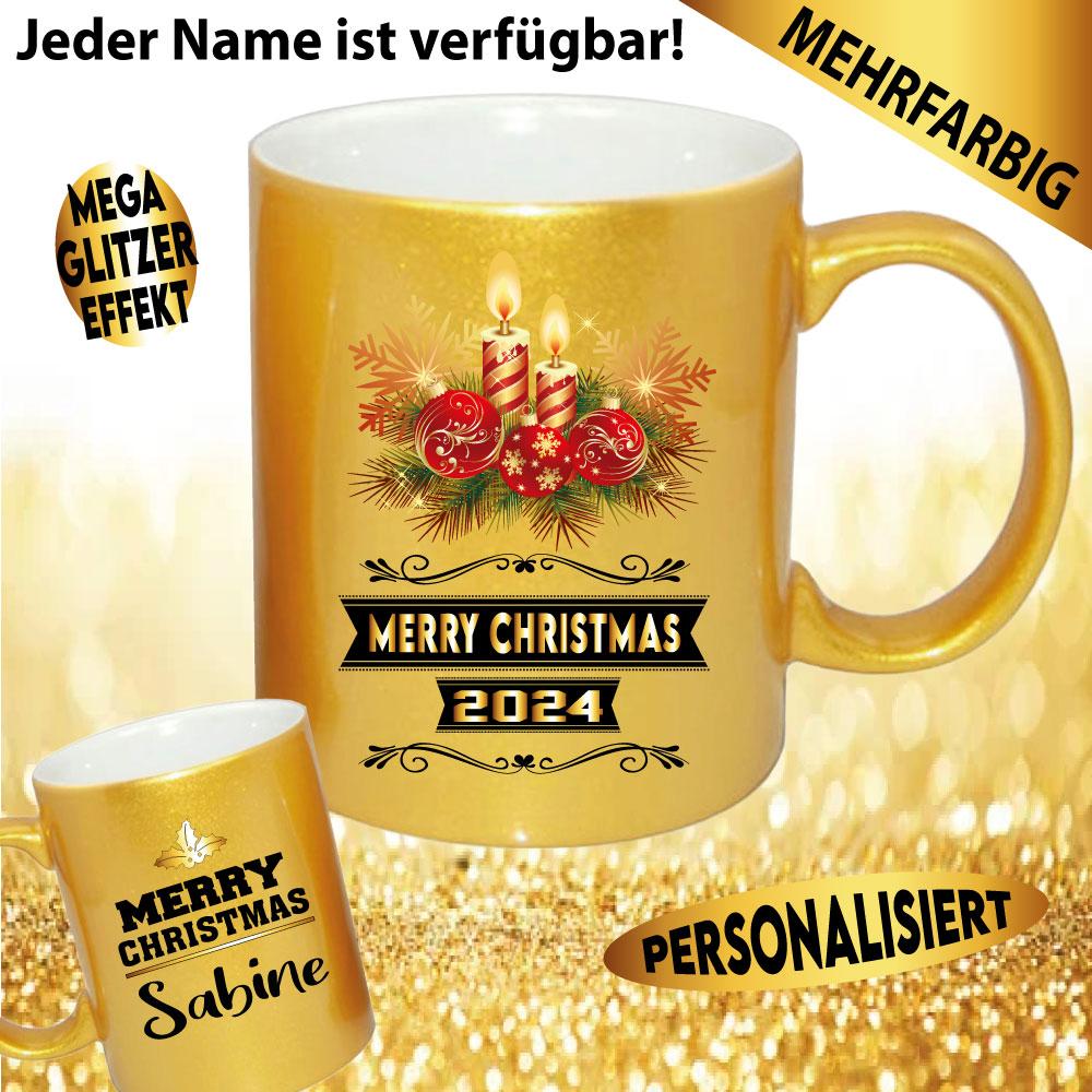 Gold Tasse Weihnachten Personalisiert