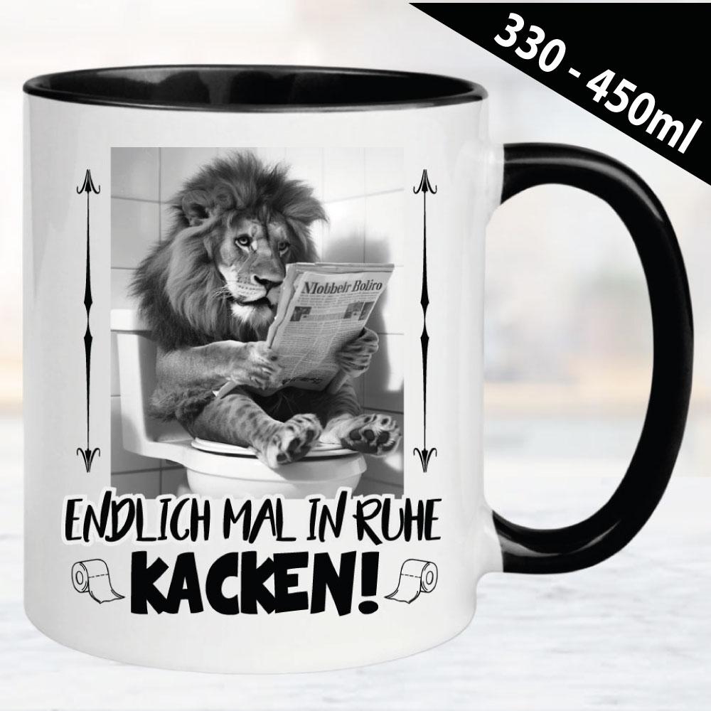 Tasse Löwe – In Ruhe Kacken