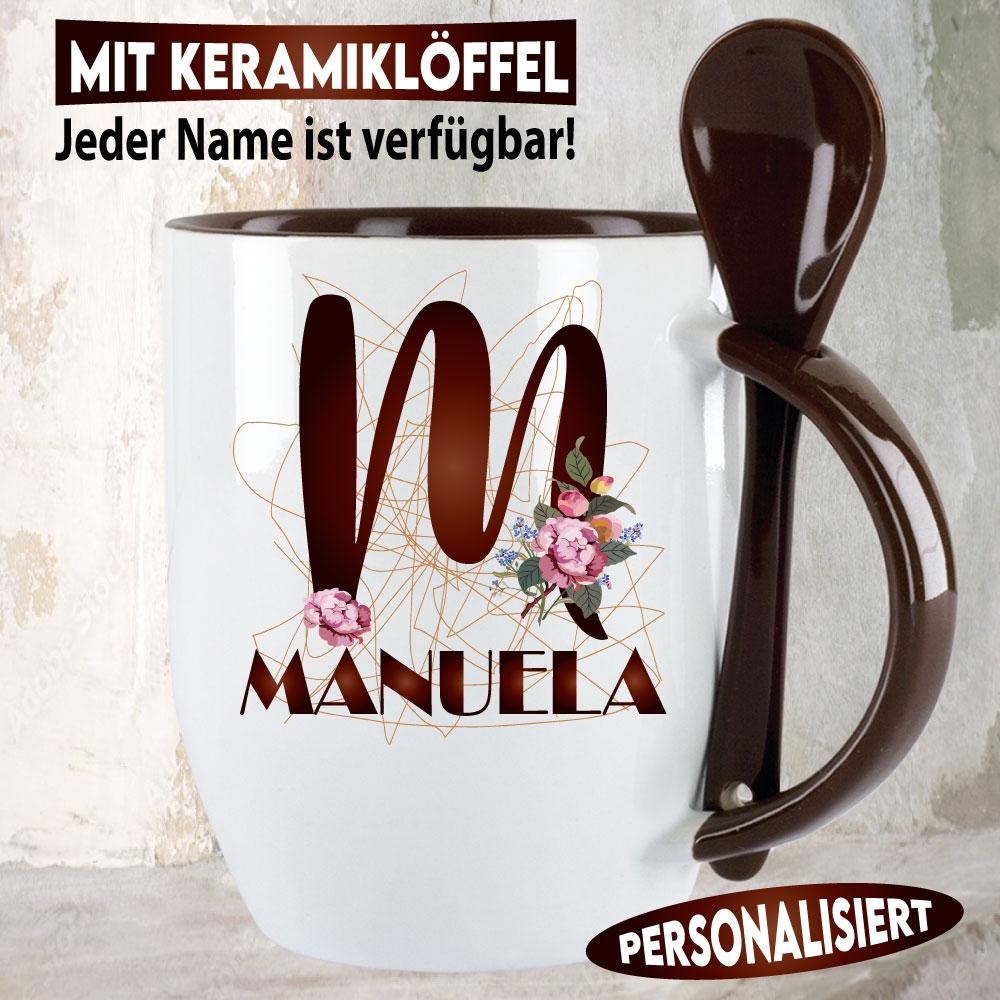 Tasse mit Name und Großbuchstabe