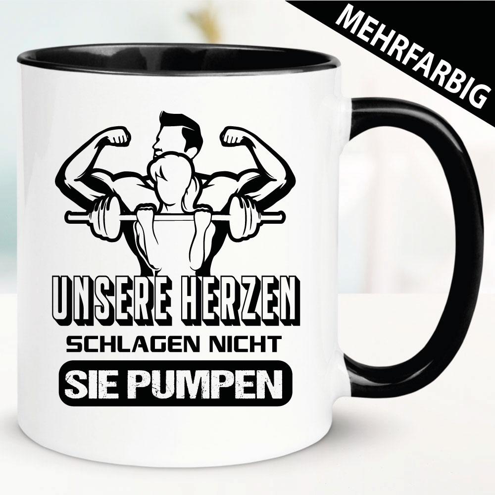 Paar Unsere Herzen Pumpen - Tasse Bodybuilding