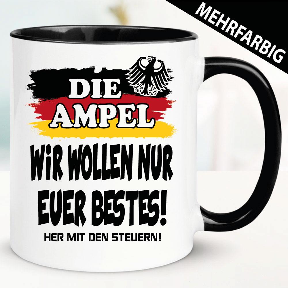 Politik Her mit den Steuern. Lustige Tasse.