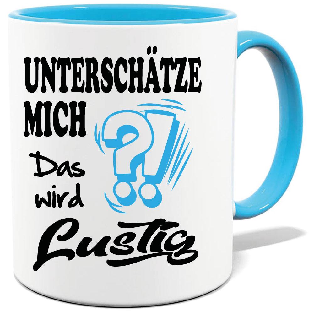 Hellblaue Sprüche Tasse Männer Das wird lustig