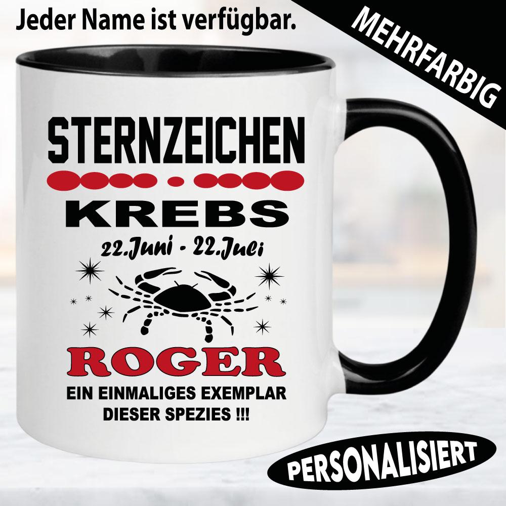 Krebs Tasse mit Name personalisiert