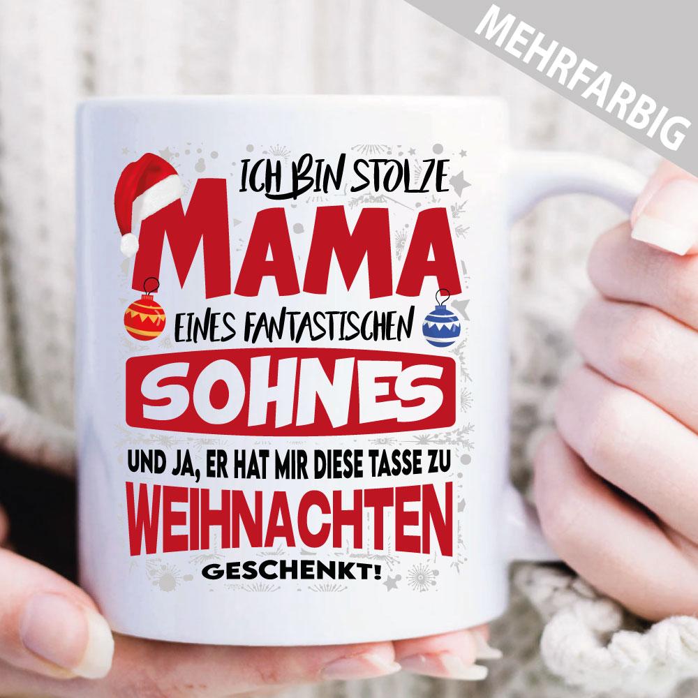 Tasse Weihnachten / Weihnachtstasse Mama fantastischer Sohn