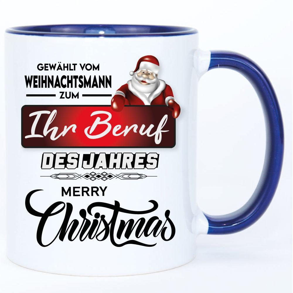 Weihnachtstasse mit Beruf bedruckt