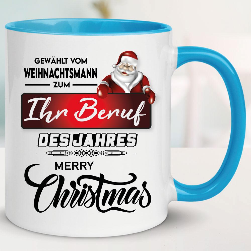 Weihnachtstasse mit Beruf bedruckt