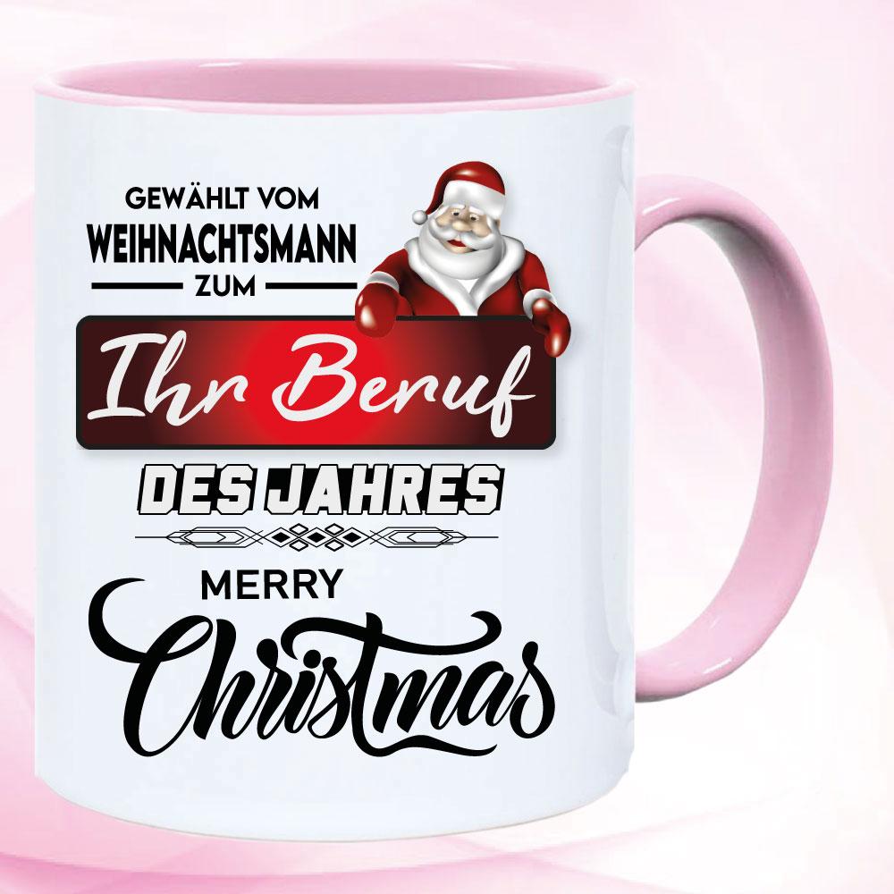 Weihnachtstasse mit Beruf bedruckt