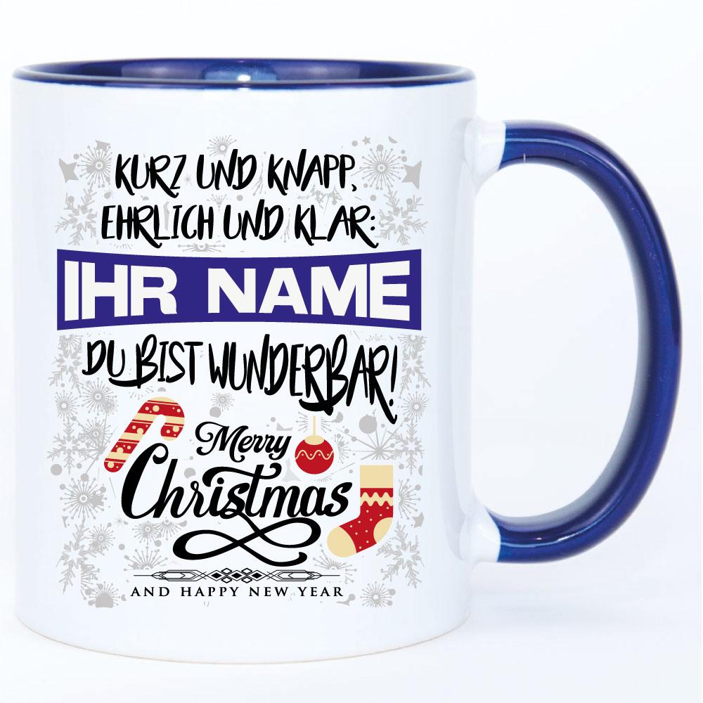 Weihnachtstasse mit Name bedruckt