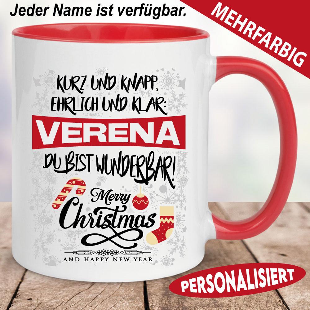 Tasse Weihnachten mit Name bedruckt